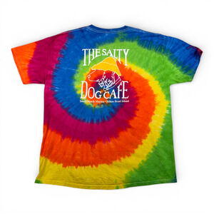 Vintage Salty Dog Cafe Shirt Adult EXTRA LARGE Blue Tie Dye Hilton Head 90s